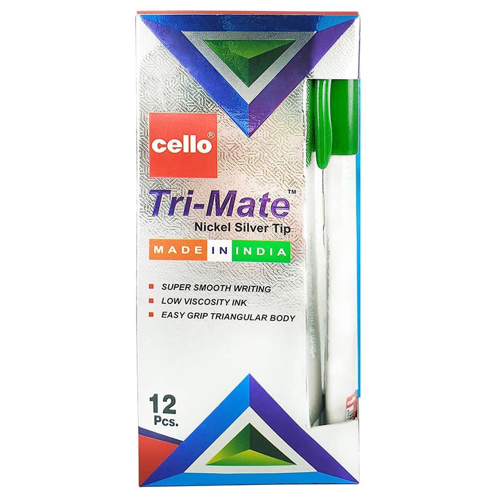 Cello - Ball Pen Trimate 1.0 mm Green Pack of 12