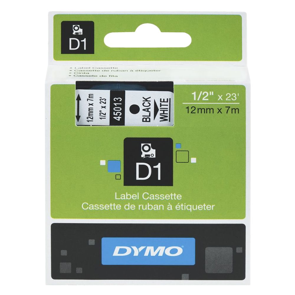 DYMO - Tape D1 12mm - Black & White