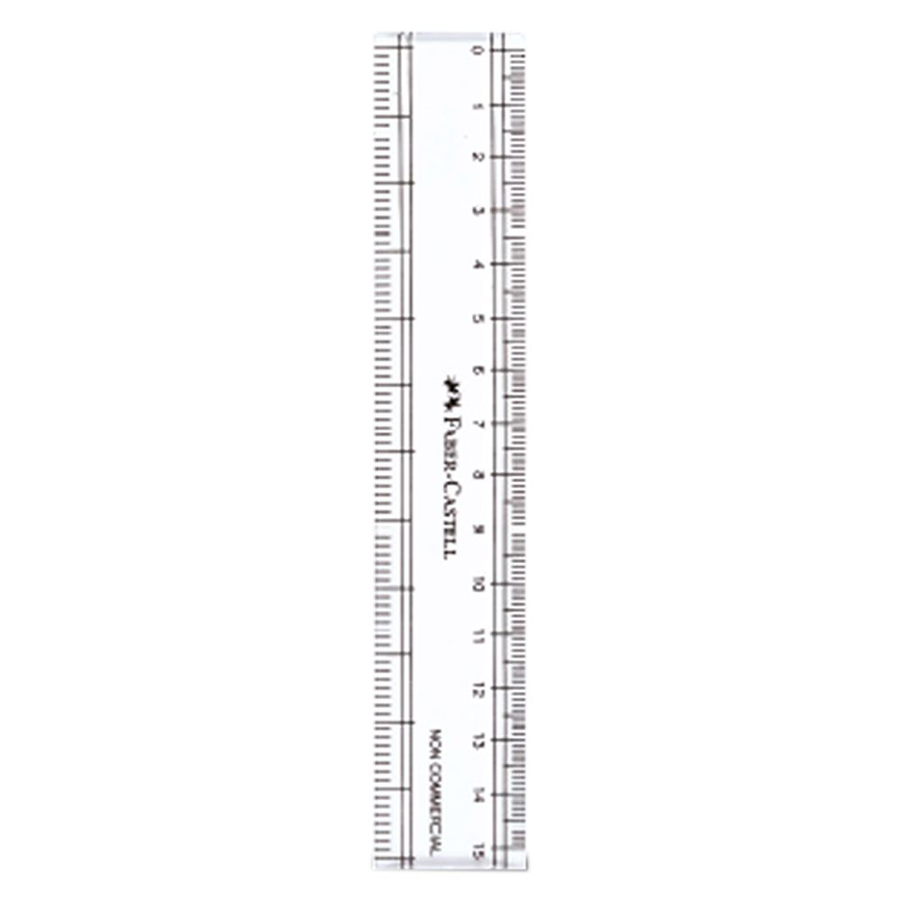 Faber-Castell - Plastic Clear Ruler Slim 6" - Clear