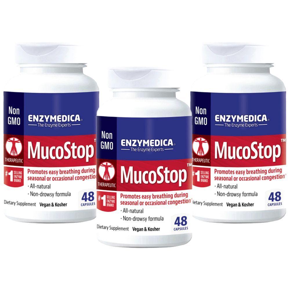 Enzymedica - Mucostop 48 Capsules Pack of 3