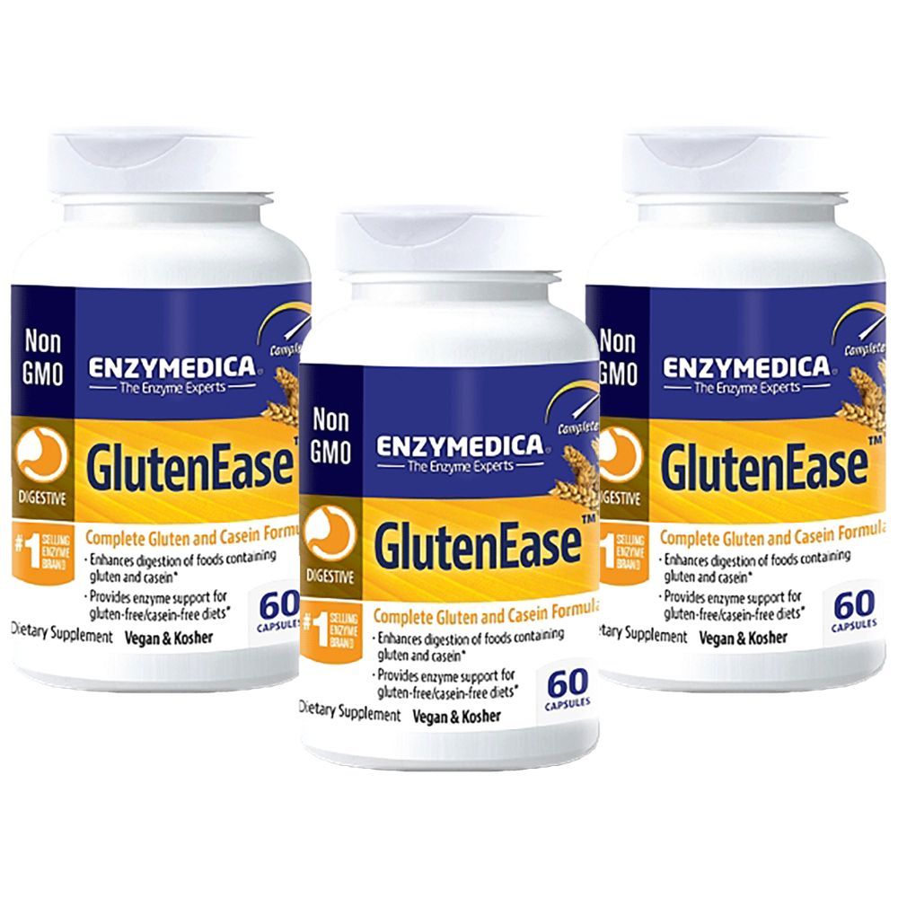 Enzymedica - Glutenease - 60 Capsules - Pack of 3