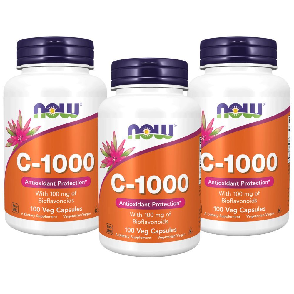 Now Foods C-1000, 100 Veg Capsules Pack of 3