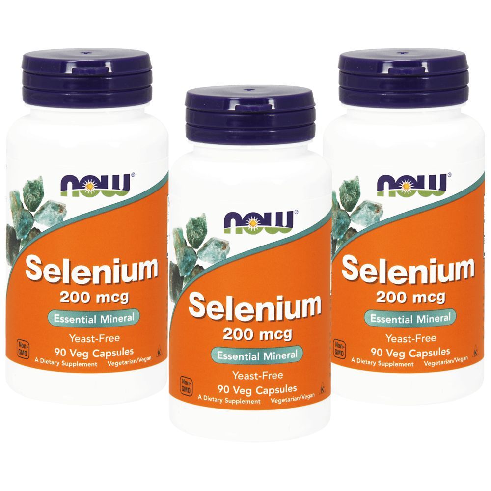 Now Foods Selenium 200 Mcg 90 Veg Capsules Pack of 3