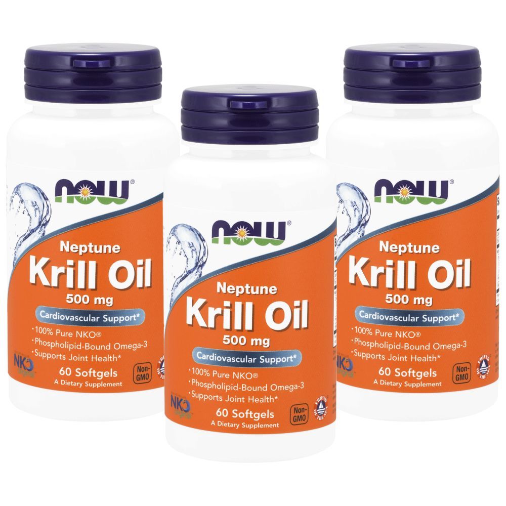 Now Foods Neptune Krill Oil 60 Softgels Pack of 3