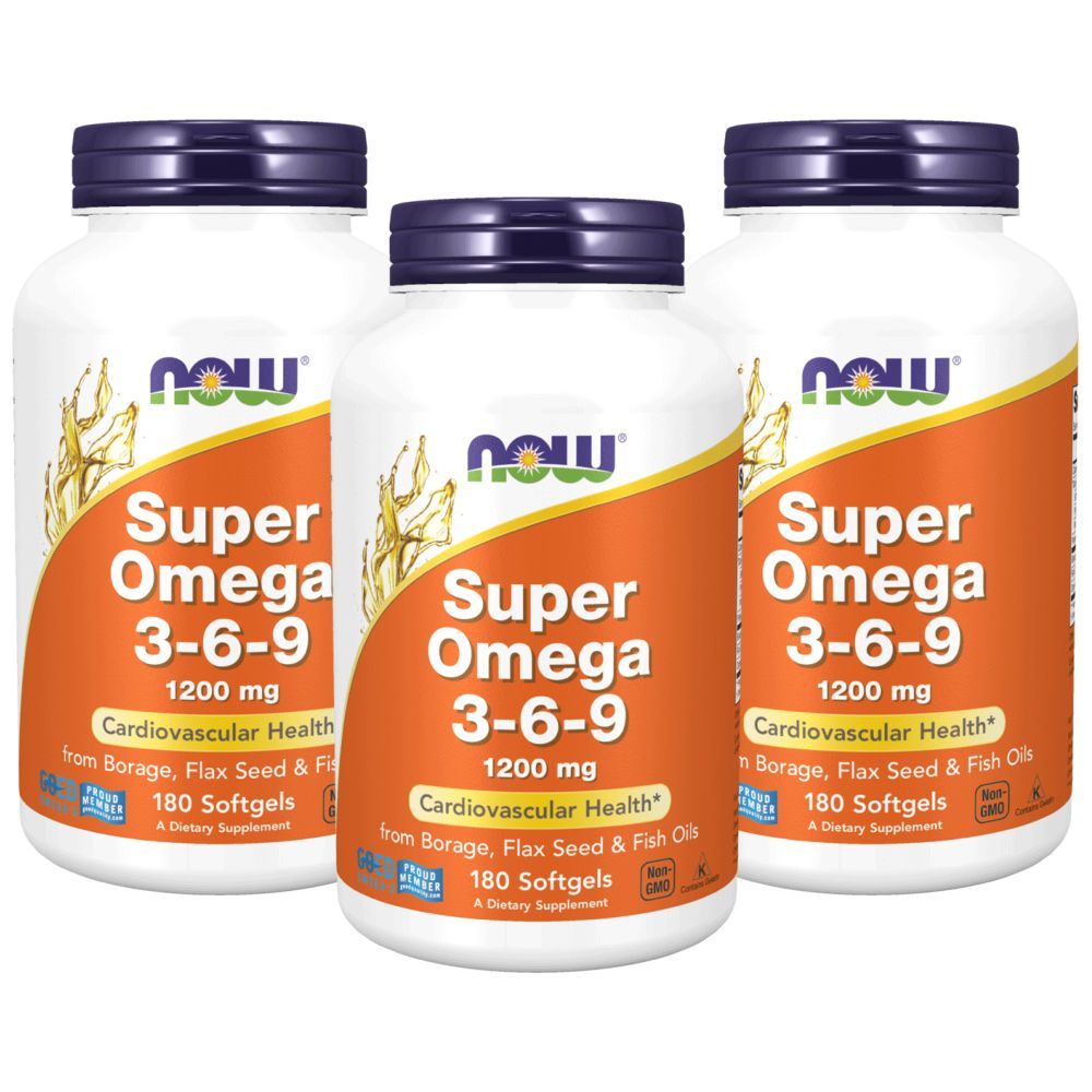 Now Foods Super Omega 3-6-9 1200 mg 180 Softgels Pack of 3