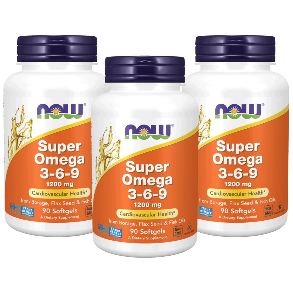 Now Foods Super Omega 3-6-9 1200 mg 90 Softgels Pack of 3