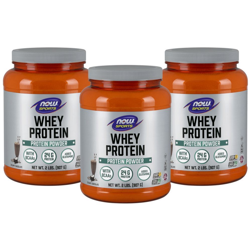 Now Sports Whey Protein Dutch Chocolate 2 Lbs. Pack of 3