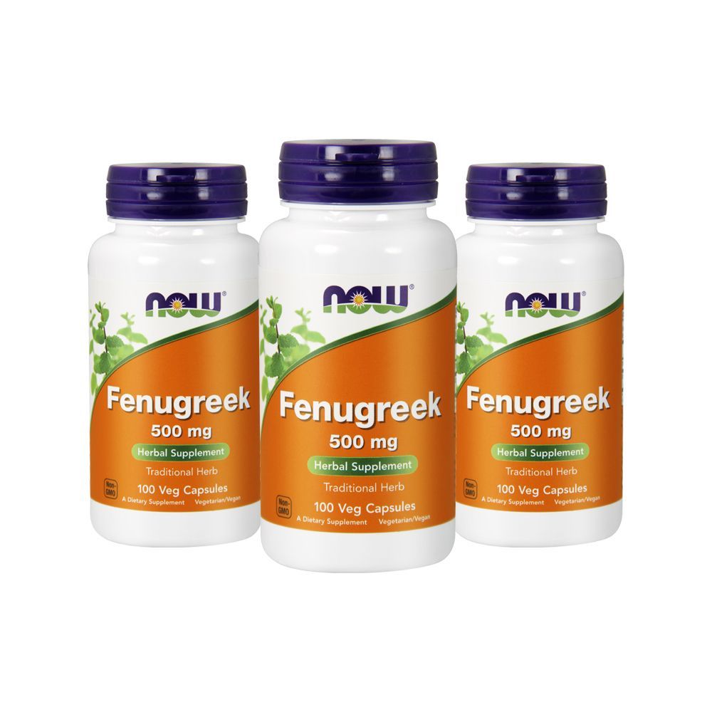 Now Foods Fenugreek 500mg 100 Capsules Pack of 3