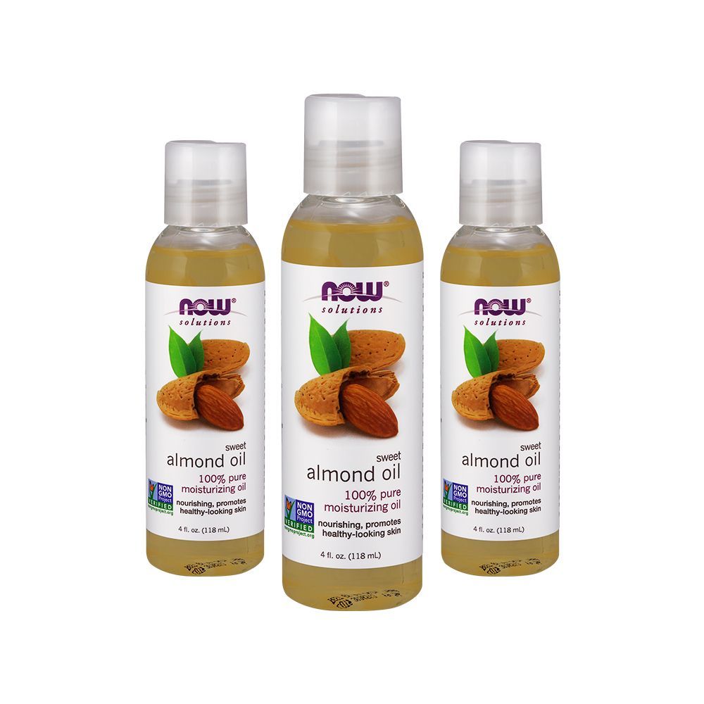 Now Solutions - Sweet Almond Oil 100% Pure 4 oz. Pack of 3