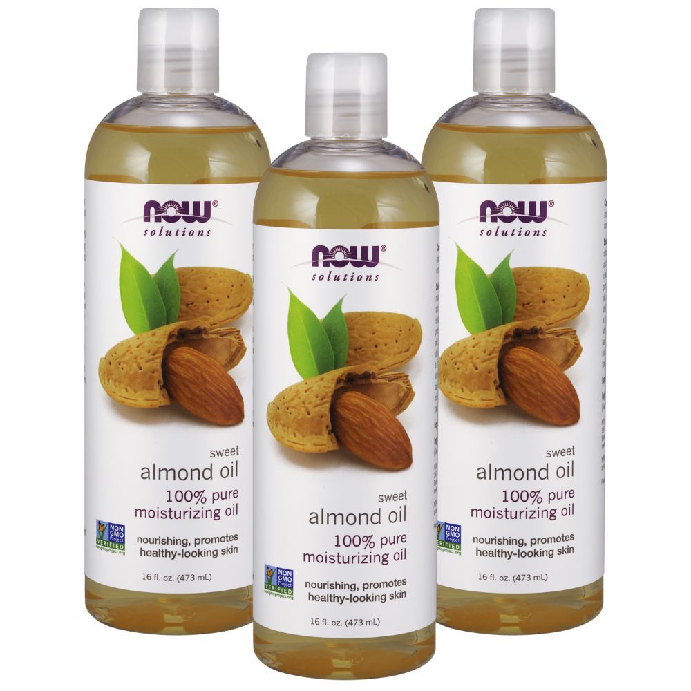 Now Solutions Sweet Almond Oil 100% Pure 16 Fl. Oz. 3pcs