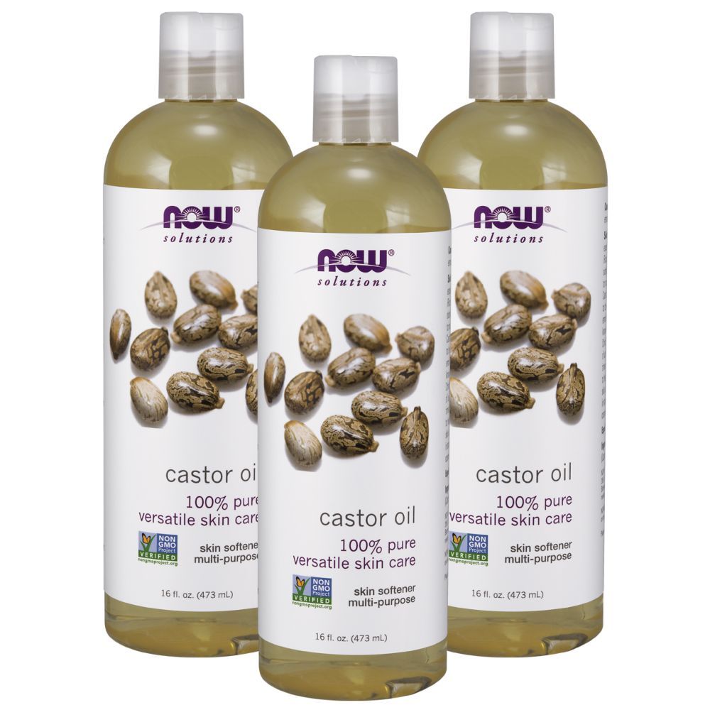 Now Solutions, Castor Oil100% Pure 16 Fl. Oz. Pack of 3