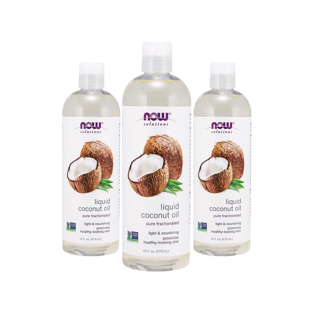 Now Solutions - Liquid Coconut Oil 16oz. Pack of 3