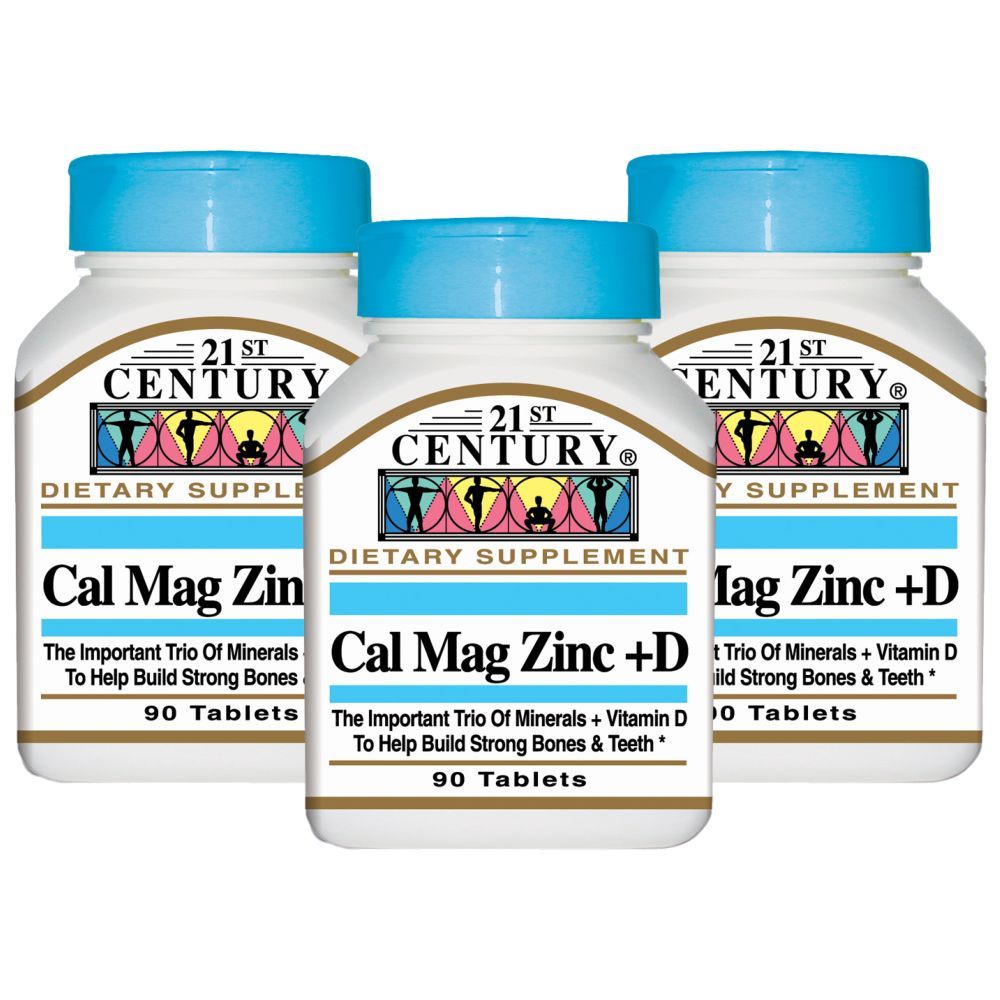 21st Century - Cal Mag Zinc + D 90 Tablets Pack of 3