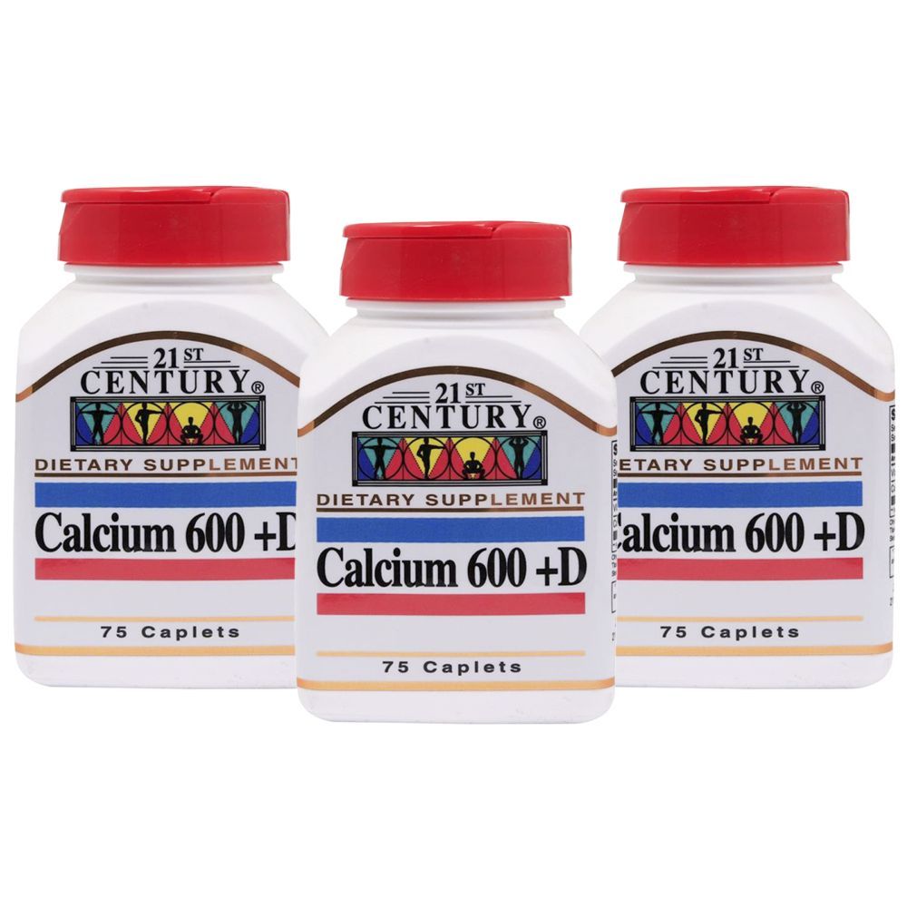 21st Century - Calcium 600mg + D3 75 Tablets Pack of 3