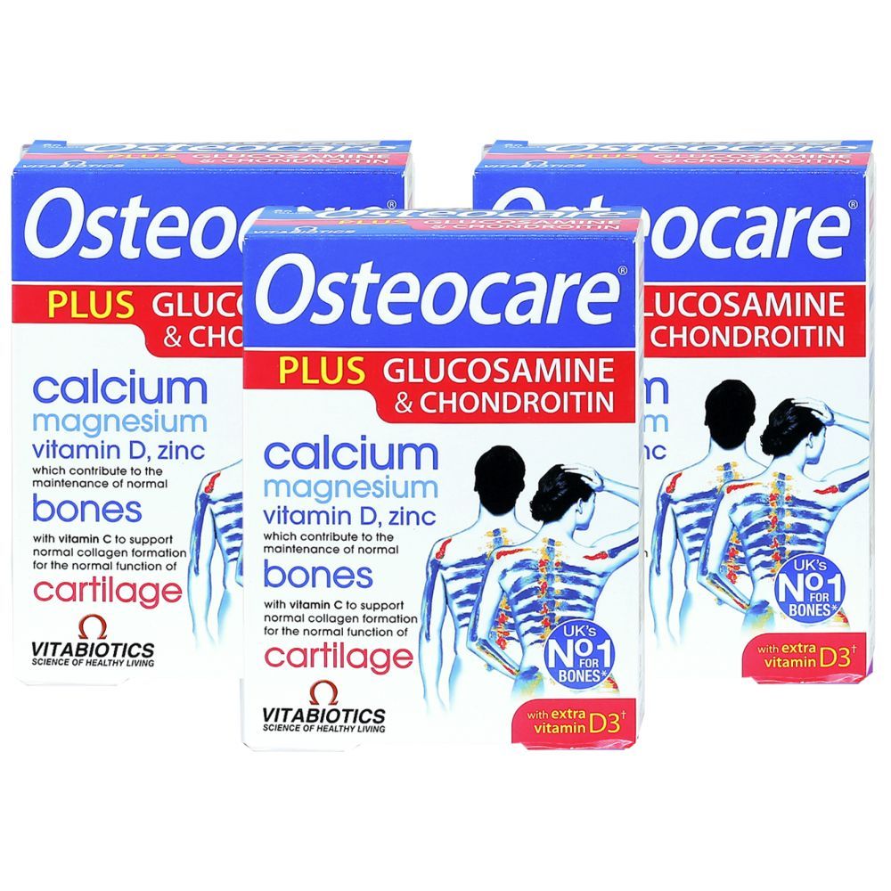 Vitabiotics Osteocare Plus Glucosamine & Chondroitin 60 Tablets 3pcs