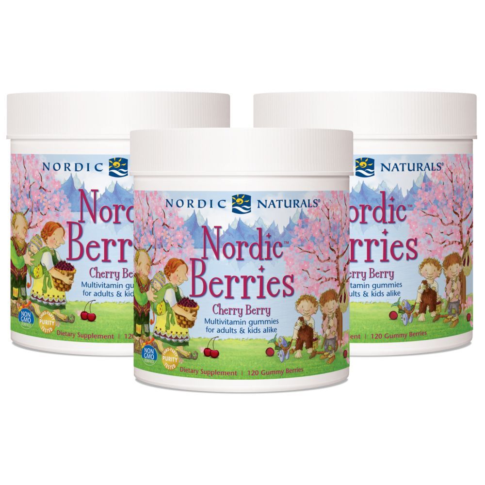 Nordic Naturals Nordic Berries Cherry Berry 120 Gummy Berries 3pcs