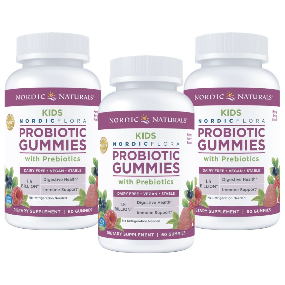 Nordic Naturals Probiotic Gummies Kids 60 Gummies Pack of 3