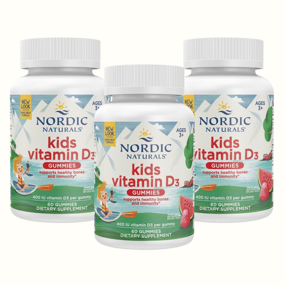 Nordic Naturals Vitamin D3 Gummies Kids 60 Gummies Pack of 3