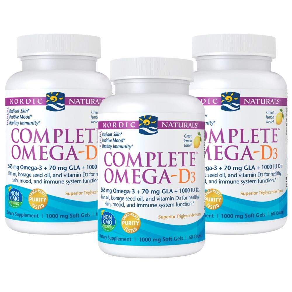 Nordic Naturals - Complete Omega-D3, 60 Softgels Pack of 3