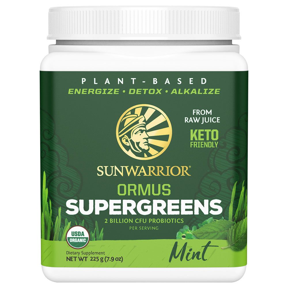 Sunwarrior - Ormus Supergreens Organic Protein Powder Mint - 225G