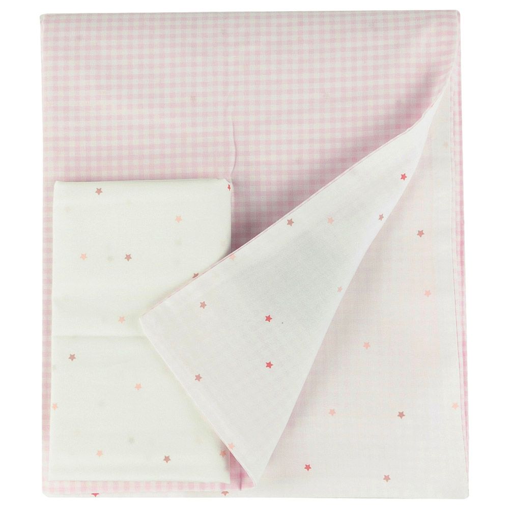 Bumble & Bird - Reversible Duvet Cover & Pillowcase For Cot - Pink (Exclusive)