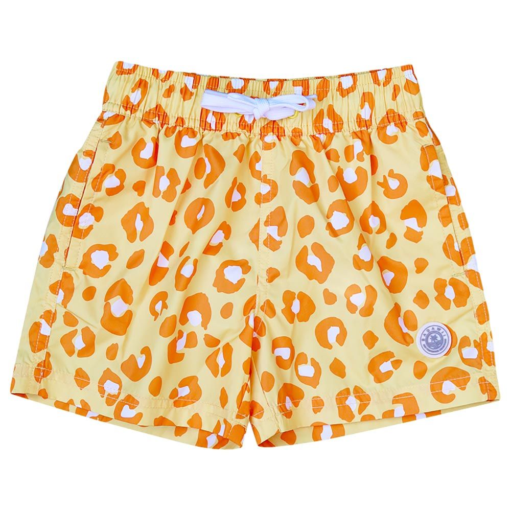 Badawii Beachwear - Boy Swim Short - Animal Print - Yellow