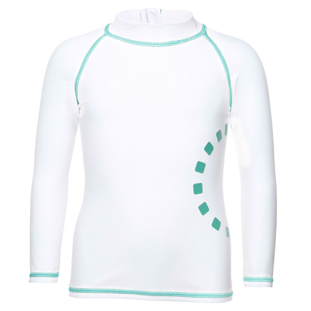 Noma Swimwear - White/Turquoise Long-Sleeved Rash Top