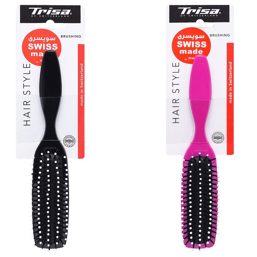 Trisa - Rectangle Rubber Cushion Hair Brushing - Assorted