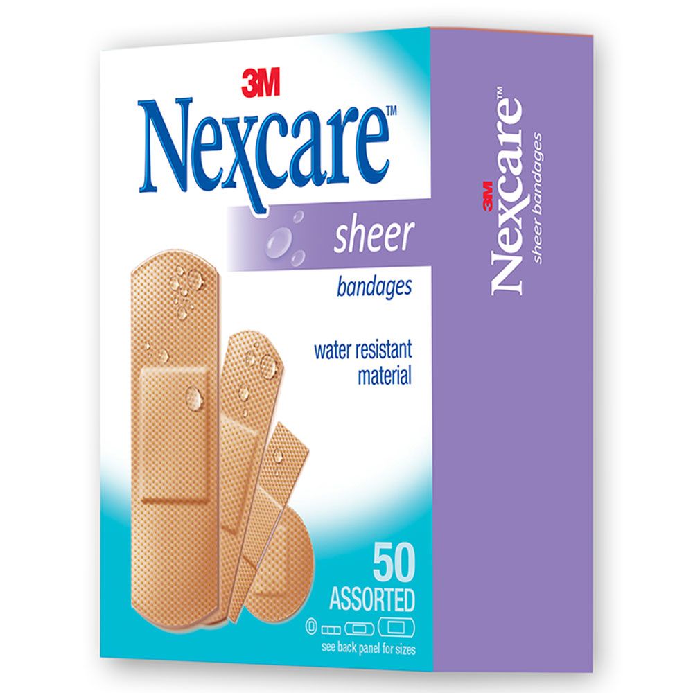 Nexcare - Sheer Water Resistant Bandages Assort 50pcs/box