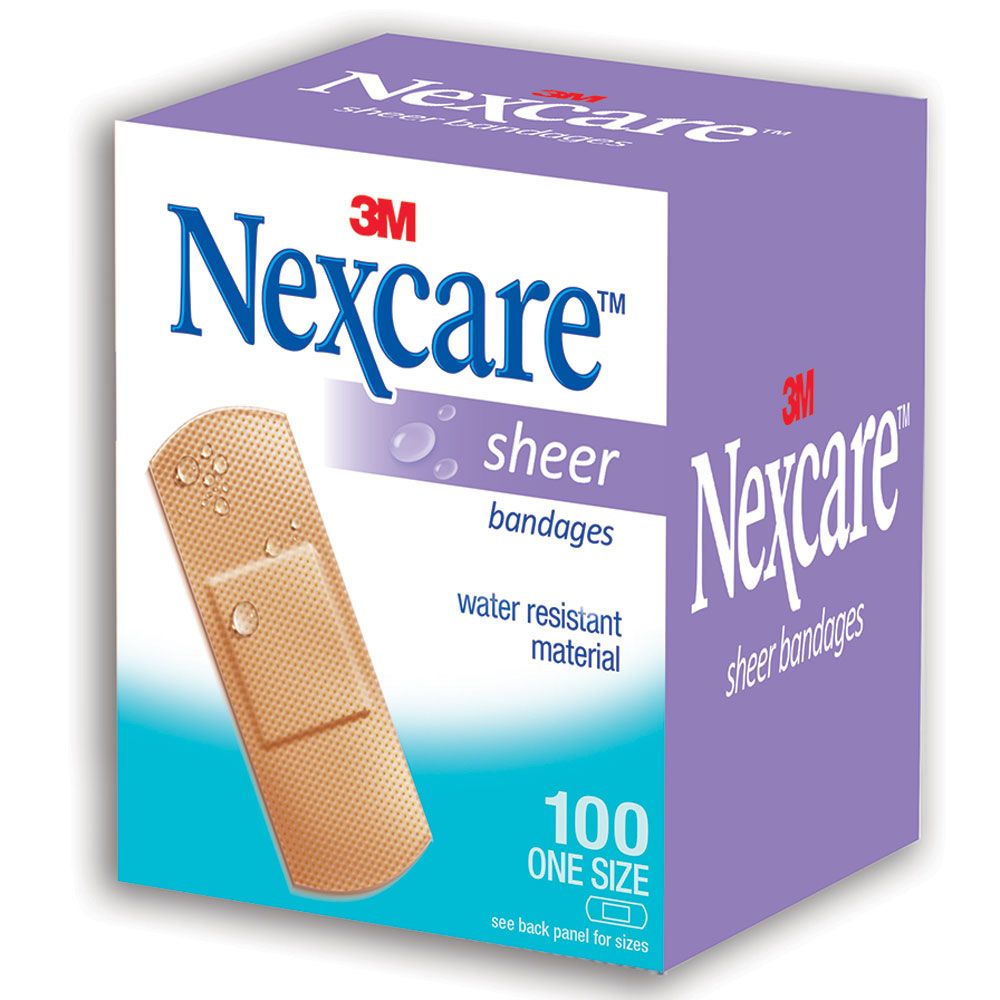 Nexcare - 656-100 Sheer Water Resistant Bandages 100pcs/box