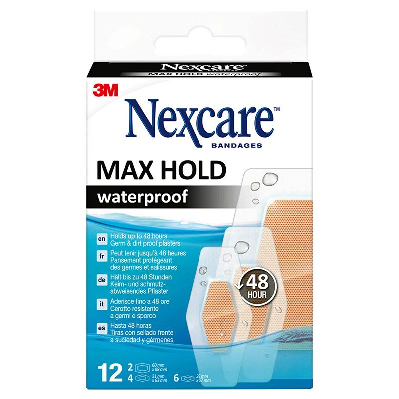 3M Nexcare - Max Hold Waterproof Pack Of 12