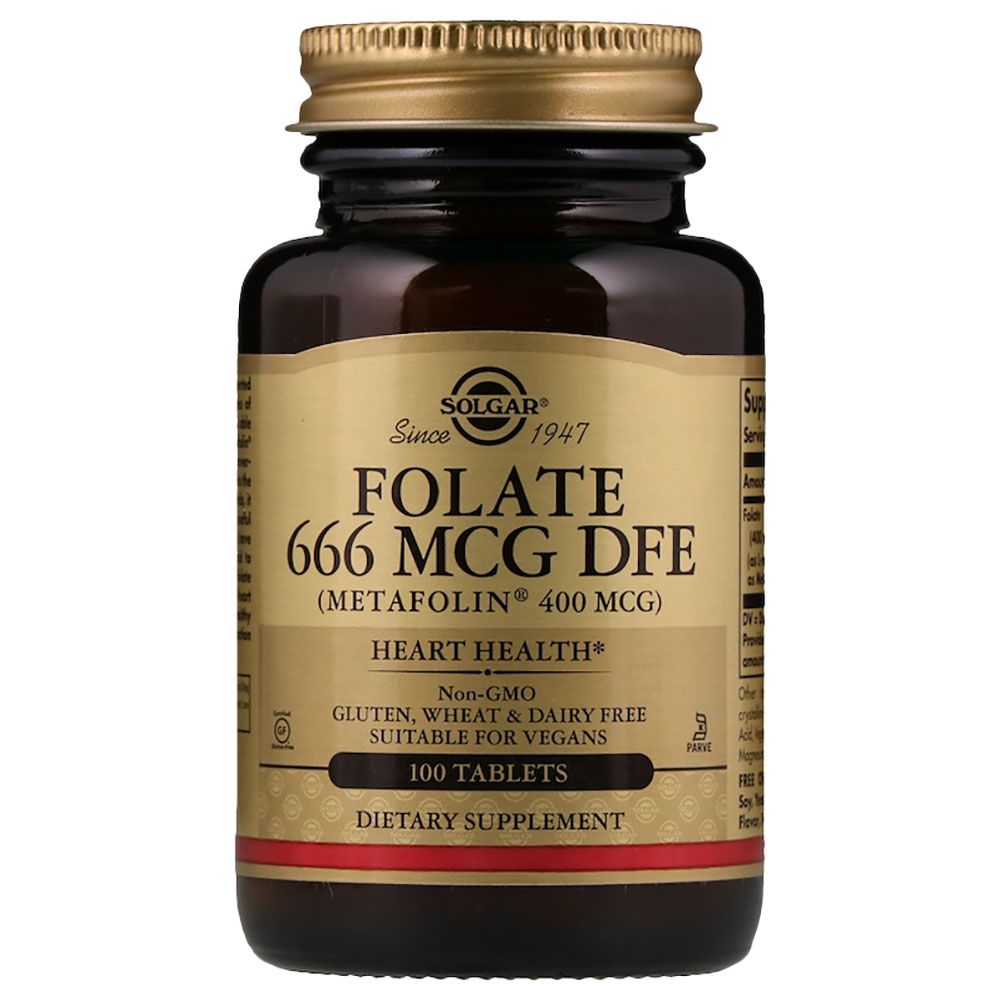 Solgar - Folate 666mcg DFE (Metafolin 400mcg) 100 Tablets