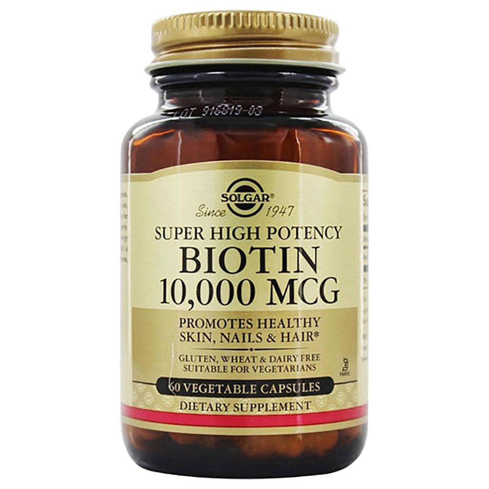 Solgar - Biotin 10,000 Mcg 60 Vegetable Capsules