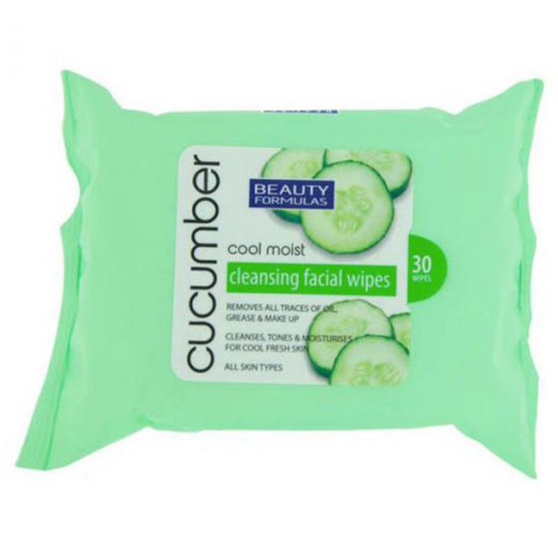 Beauty Formulas - Cucumber Extract Facial Wipes 30's