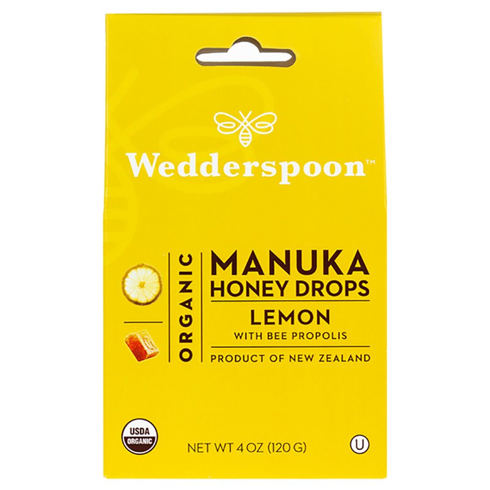 Wedderspoon - Organic Manuka Honey Drops Lemon 120G 20'S