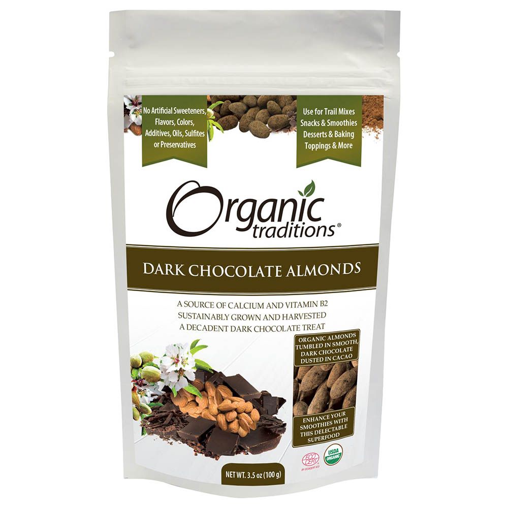 Organic Traditions Dark Chocolate Covered Almonds 100g