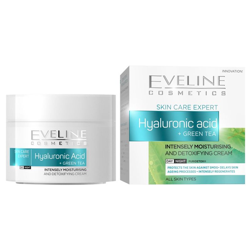 Eveline - Hyaluronic Acid + Green Tea Day & Night Cream 50ml