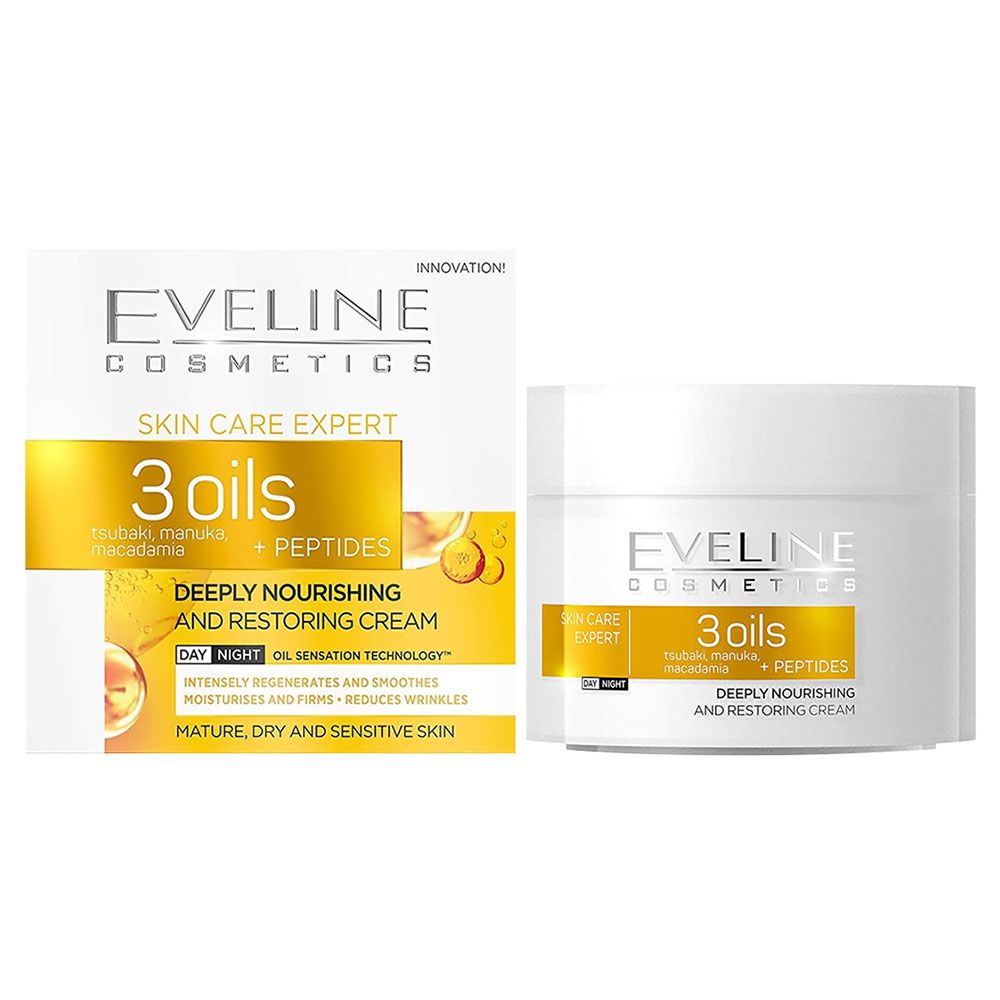 Eveline - 3 Oils+Peptides Nourishing Day & Night Cream 50ml