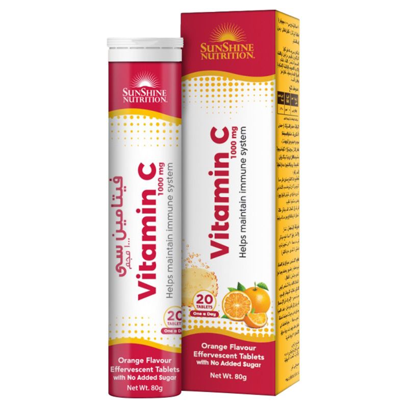 Sunshine Nutrition Vitamin C 1000 Mg Orange Flavour 20 Tabs