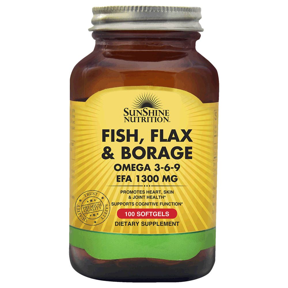 Sunshine Nutrition Fish Flax&Borage Omega 369 Epa 1300Mg 100