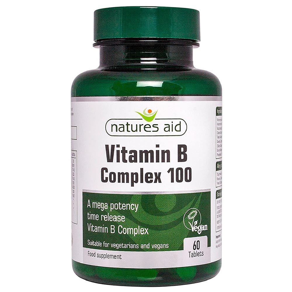 Natures Aid - Vitamin B Complex 100 Time Release 60 Tablets