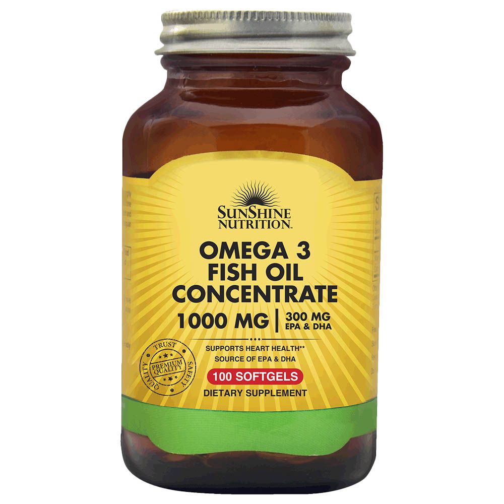 Sunshine Nutrition Omega 3 Fish Oil Conc 1000 Mg 100