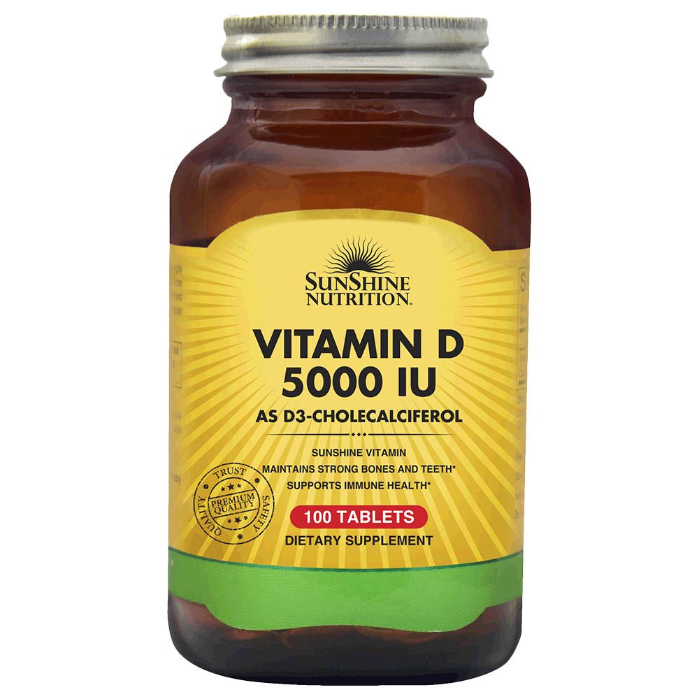 Sunshine Nutrition Vitamin D 5000 Iu 100 Tab