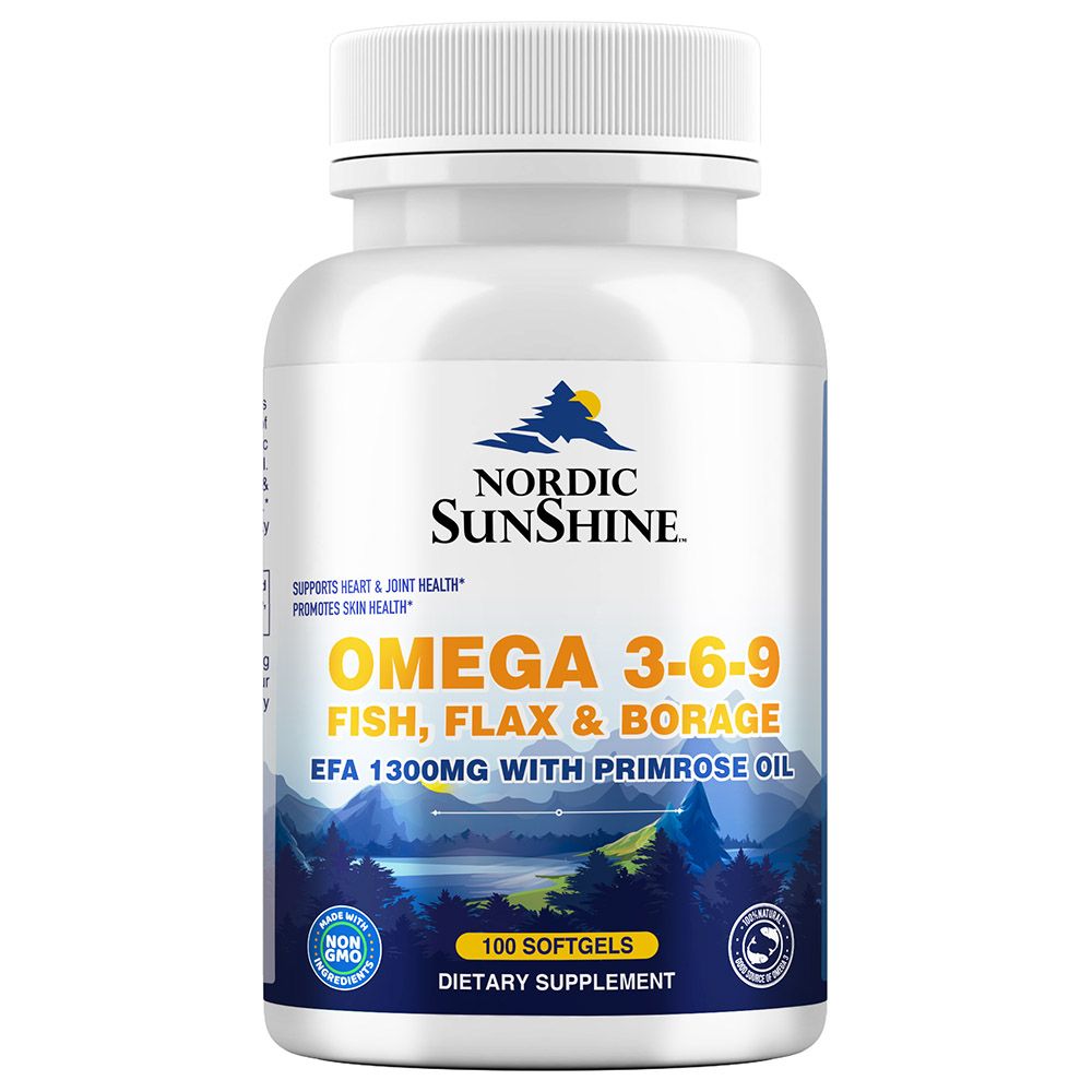 Nordic Sunshine - Fish Flax & Borage 3 6 9 100 Softgels