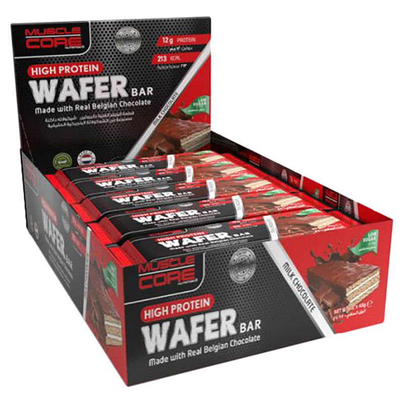 Muscle Core High Protein Wafer Bar Milk Chocolate 12x40g