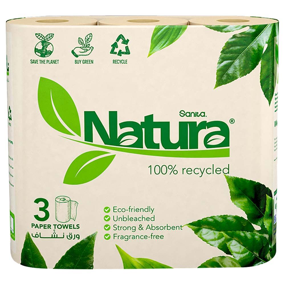 Natura - Kitchen Towels - 3 Rolls - 2Ply - 60 Sheets 