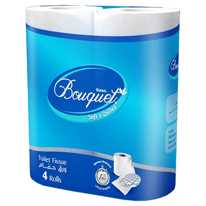 Sanita Bouquet Toilet Tissue Embossed Pack of 4 Rolls 2 Ply