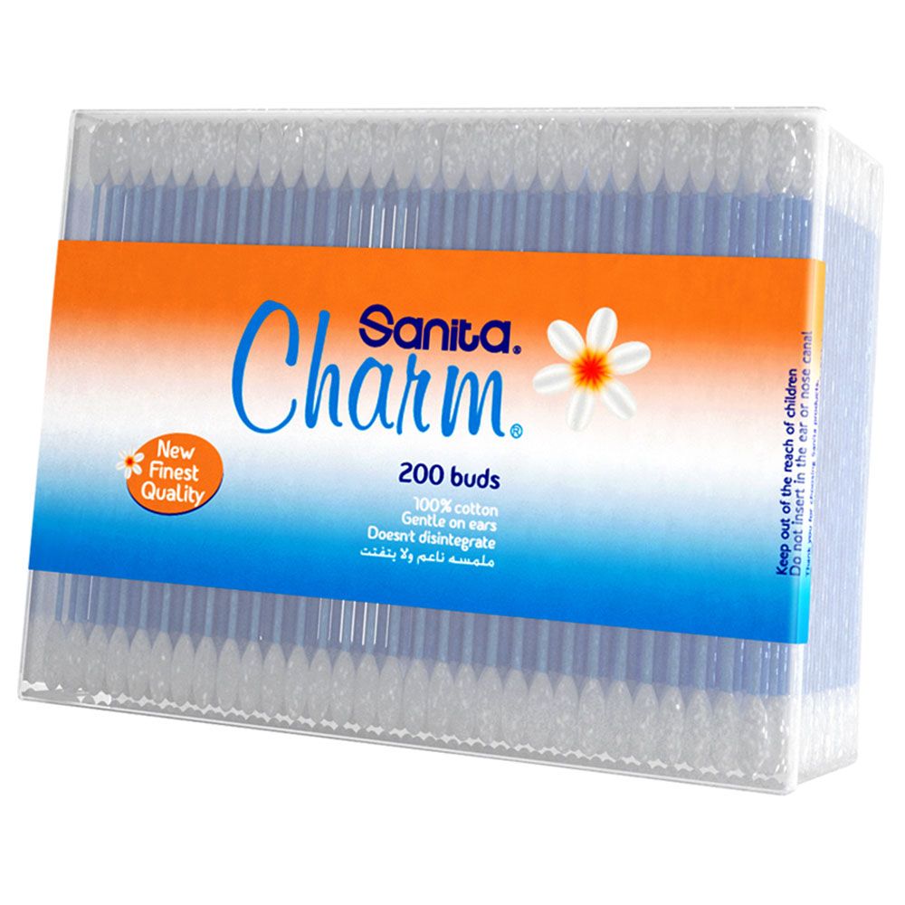 Sanita Charm - 100% Cotton Buds 200 Buds