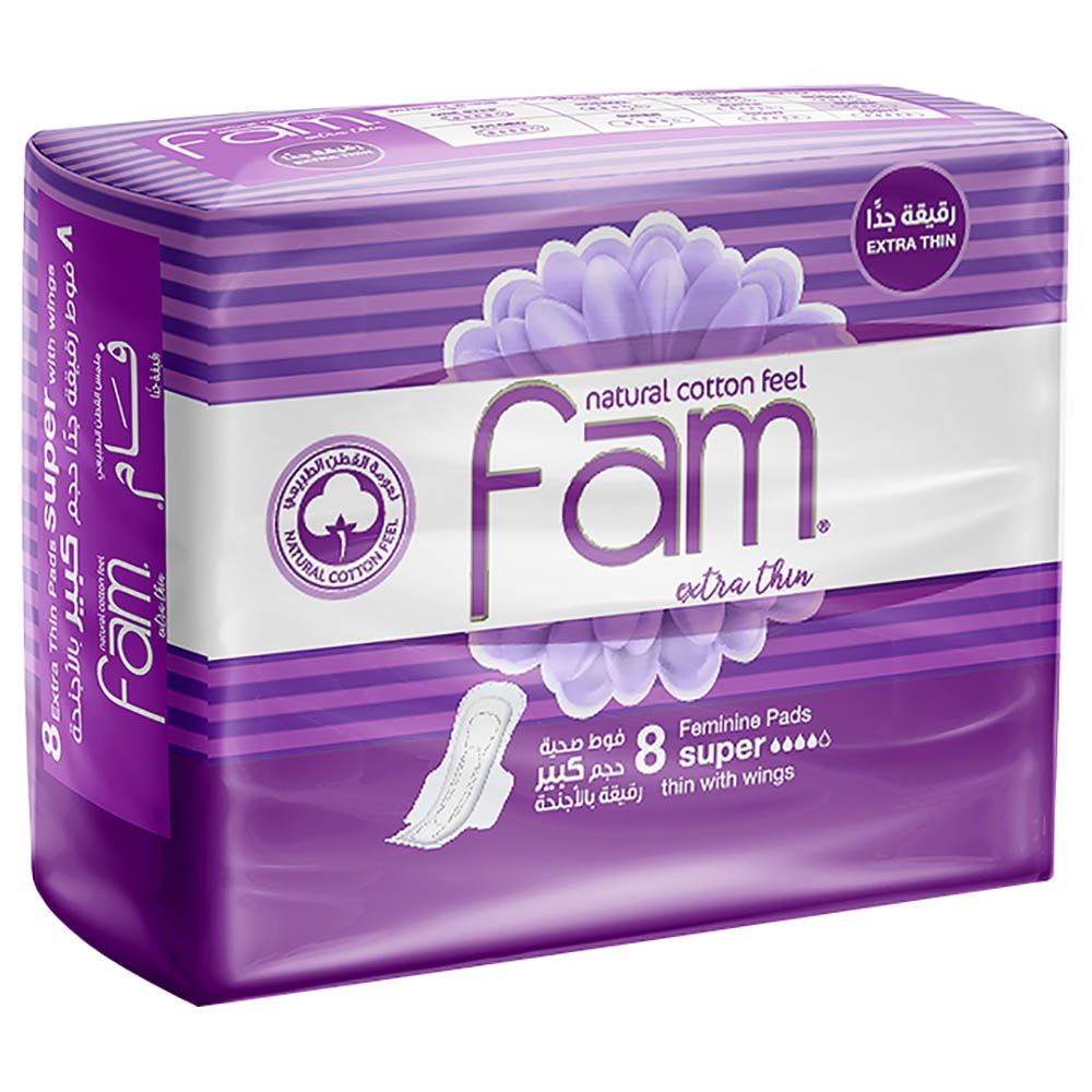 Fam - Sanitary Pads Extra Thin Super - 8 Pads