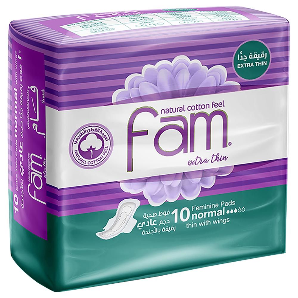 Fam - Sanitary Pads Extra Thin Normal - 10 Pads